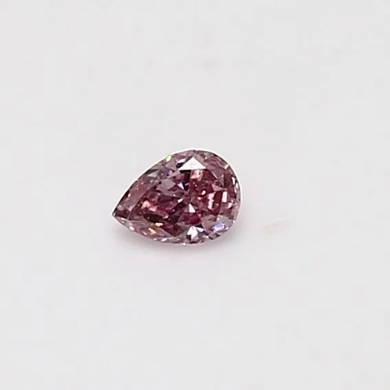 0.1 Carat Pear Fancy Intense Pink Natural Diamond