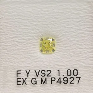 1 Carat Square Radiant Fancy Yellow VS2 Natural Diamond