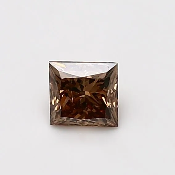 0.51 Carat Princess Fancy Orange Brown SI2 Natural Diamond