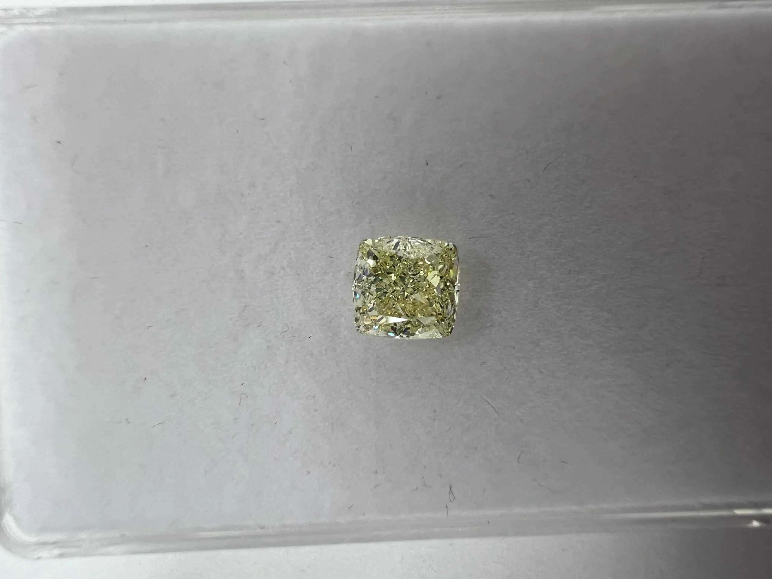 1.63 Carat Cushion Brilliant Fancy Light Yellow VVS1 Natural Diamond 1 1.63 Carat Cushion Brilliant Fancy Light Yellow VVS1 Natural Diamond