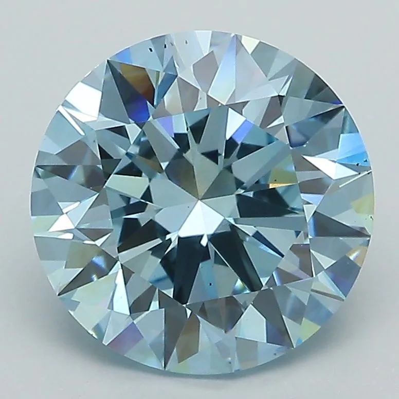 3.09 Carat Fancy Vivid Blue VS1 ROUND Lab Diamond