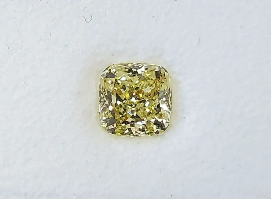 1.01 Carat Cushion Modified Fancy Yellow SI2 Natural Diamond 1 1.01 Carat Cushion Modified Fancy Yellow SI2 Natural Diamond