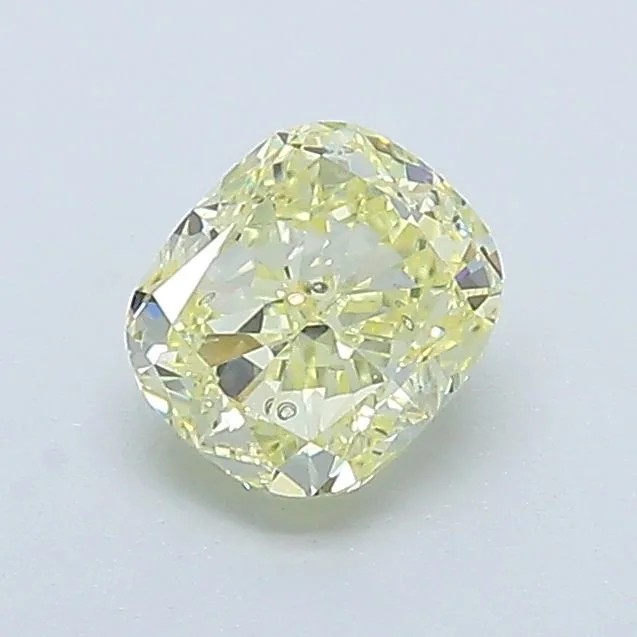 0.71 Carat Cushion Brilliant Fancy Light Yellow SI2 Natural Diamond