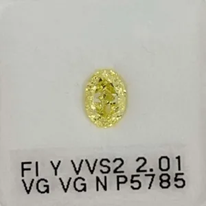 2.01 Carat Oval Fancy Intense Yellow VVS2 Natural Diamond