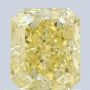 1 Carat Radiant Fancy Yellow VS2 Natural Diamond
