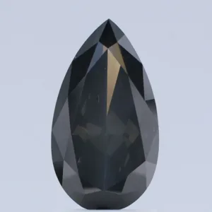2.01 Carat Pear Fancy Dark Gray I1 Natural Diamond