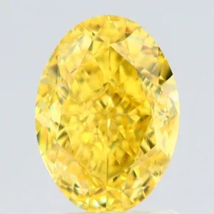 2 Carat Oval Fancy Vivid Yellow VVS1 Natural Diamond