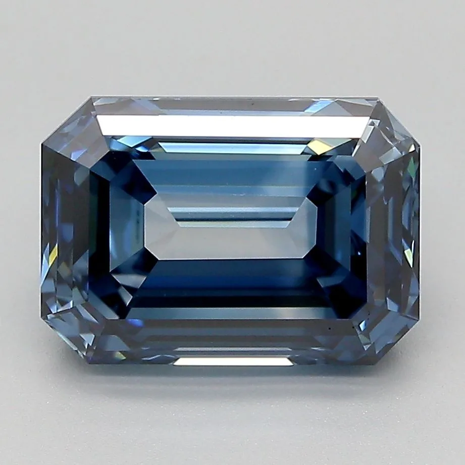 4.08 Carat Fancy Deep Blue VVS2 EMERALD Lab Diamond