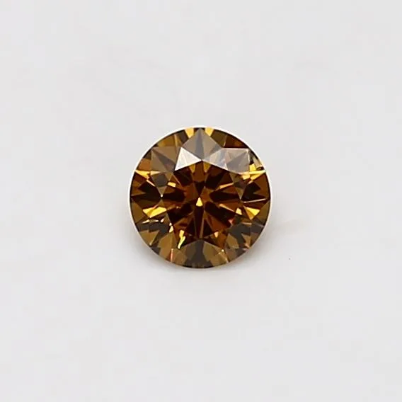 0.2 Carat Round Fancy Deep Yellow I2 Natural Diamond