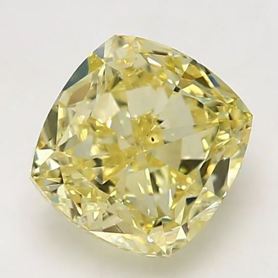 2.73 Carat Cushion Brilliant Fancy Intense Yellow VS2 Natural Diamond