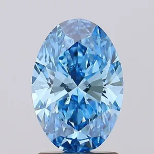 1.58 Carat Oval Fancy Vivid Blue VS1 Lab Diamond