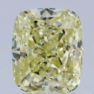 1 Carat Cushion Brilliant Fancy Light Yellow VS2 Natural Diamond