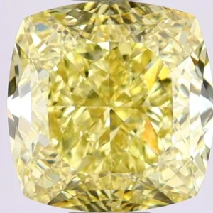 3.01 Carat Cushion Modified Fancy Intense Yellow SI1 Natural Diamond