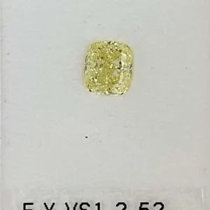 2.52 Carat Cushion Brilliant Fancy Yellow VS1 Natural Diamond