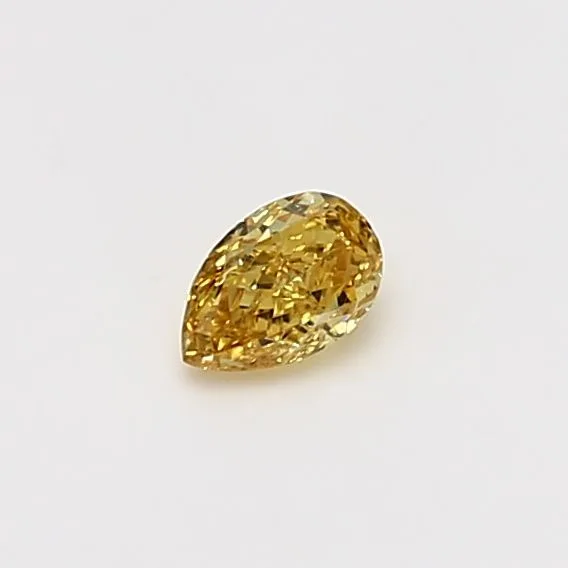 0.22 Carat Pear Fancy Intense Yellow VVS2 Natural Diamond