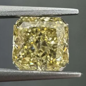 1.66 Carat Square Fancy Yellow VVS2 Natural Diamond