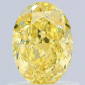 1 Carat Oval Fancy Intense Yellow VVS1 Natural Diamond