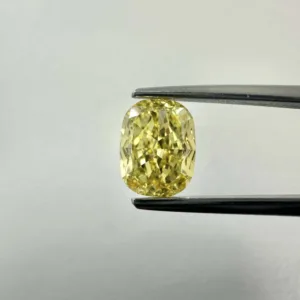 1.14 Carat Cushion Brilliant Fancy Vivid Yellow VS2 Natural Diamond