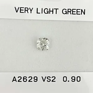 0.9 Carat Cushion Brilliant Very Light Green VS2 Natural Diamond