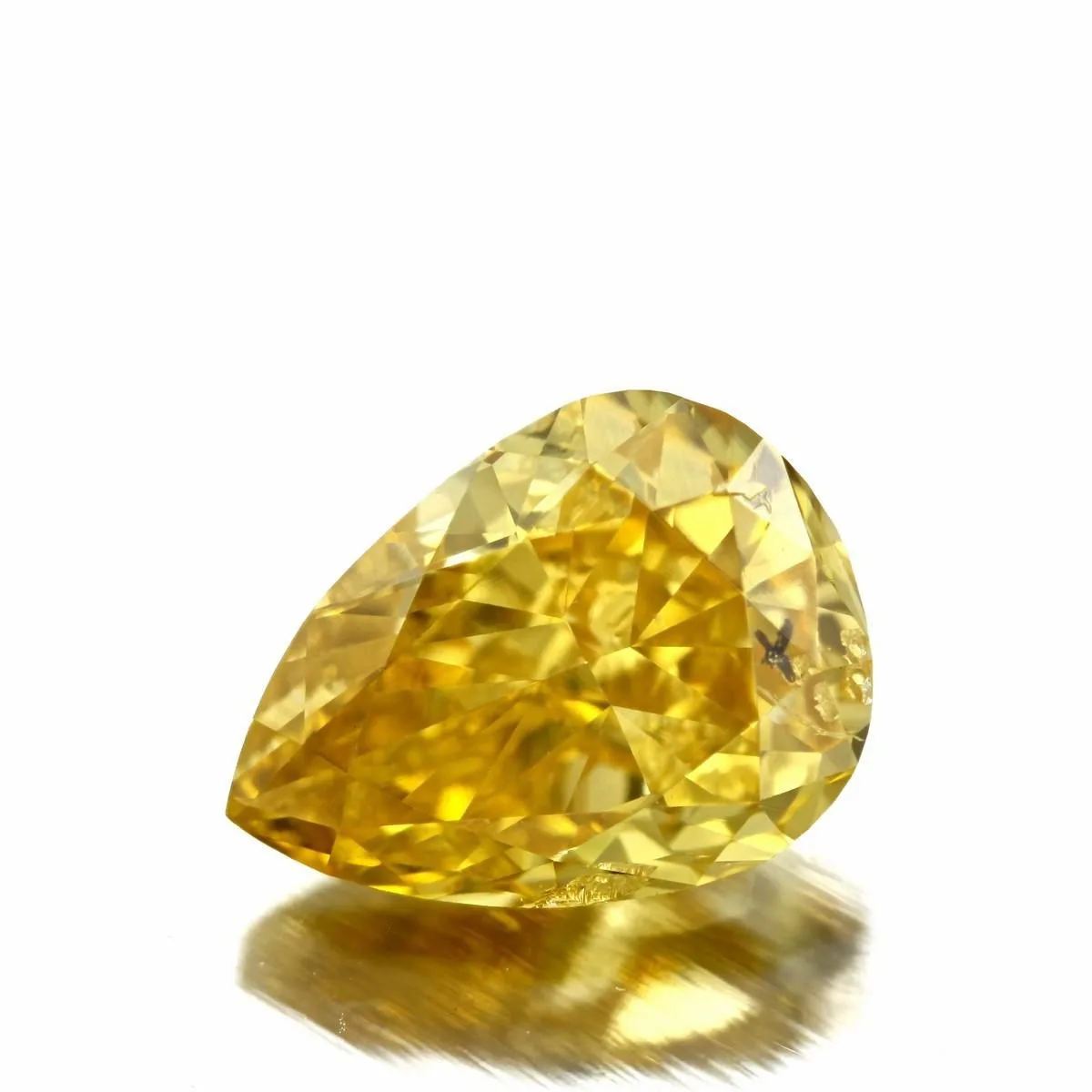 1.01 Carat Pear Fancy Deep Yellow Natural Diamond