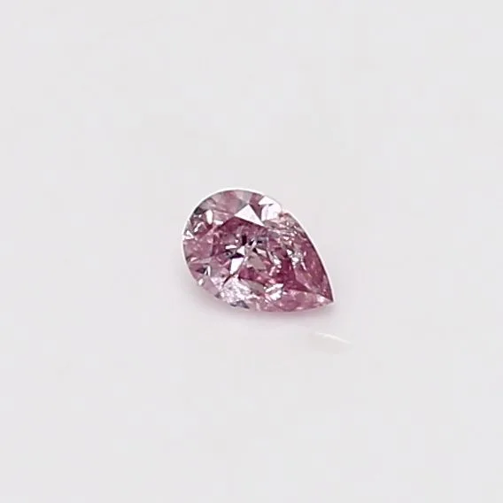 0.09 Carat Pear Fancy Intense Pink Natural Diamond