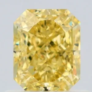 0.75 Carat Radiant Fancy Intense Yellow VVS1 Natural Diamond