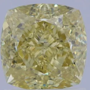 1.7 Carat Cushion Brilliant Fancy Yellow VS2 Natural Diamond
