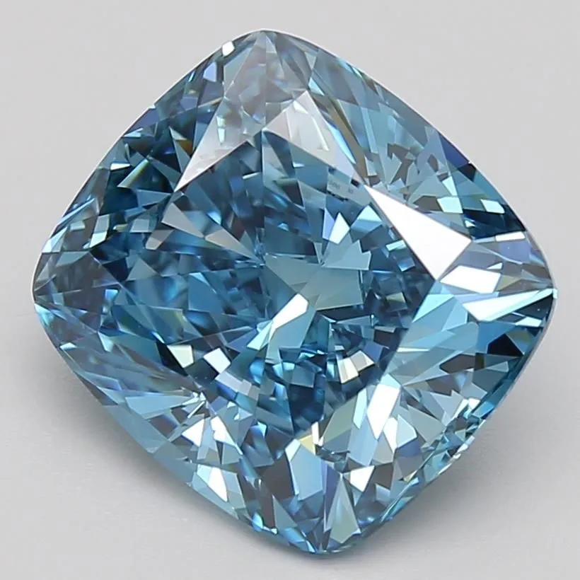 4.87 Carat Fancy Vivid Blue VVS2 CUSHION MODIFIED Lab Diamond