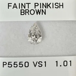 1.01 Carat Pear Faint Brown VS1 Natural Diamond
