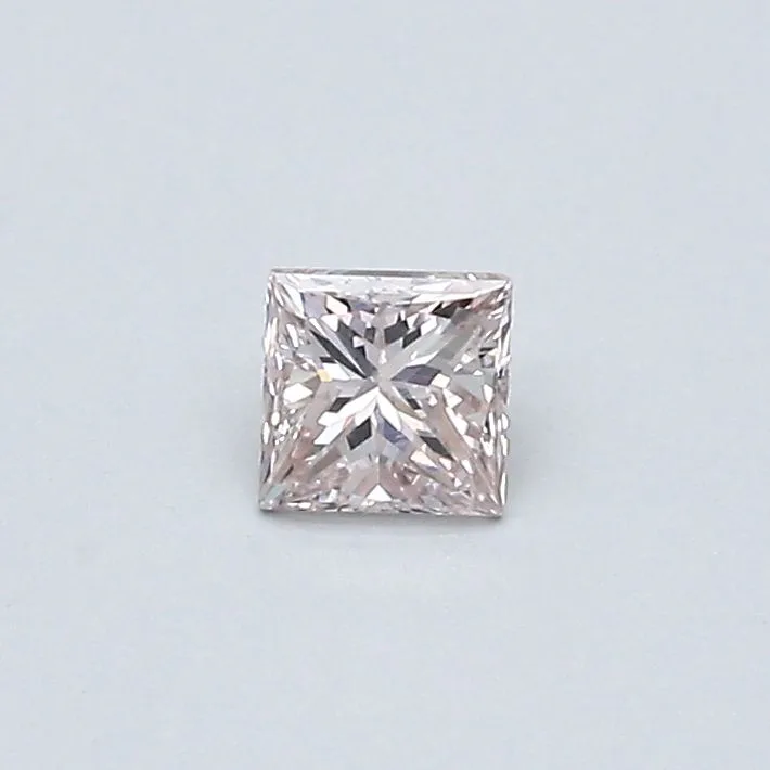 0.23 Carat Princess Fancy Light Pink VS2 Natural Diamond
