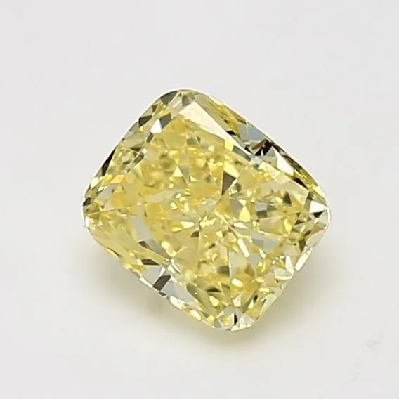 1.06 Carat Cushion Brilliant Fancy Intense Yellow VS2 Natural Diamond