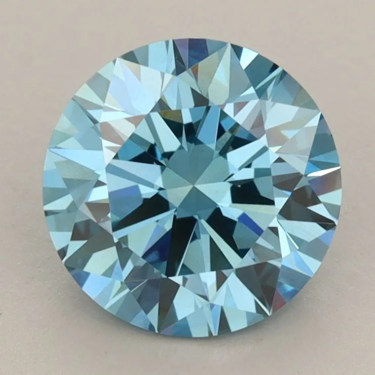 2.09 Carat Round Fancy Vivid Blue VS1 Lab Diamond