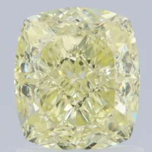 1.5 Carat Cushion Brilliant Fancy Light Yellow VS1 Natural Diamond