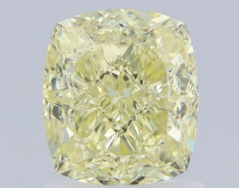 1.5 Carat Cushion Brilliant Fancy Light Yellow VS1 Natural Diamond 1 1.5 Carat Cushion Brilliant Fancy Light Yellow VS1 Natural Diamond