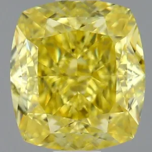 1.12 Carat Cushion Modified Fancy Intense Yellow VS2 Natural Diamond