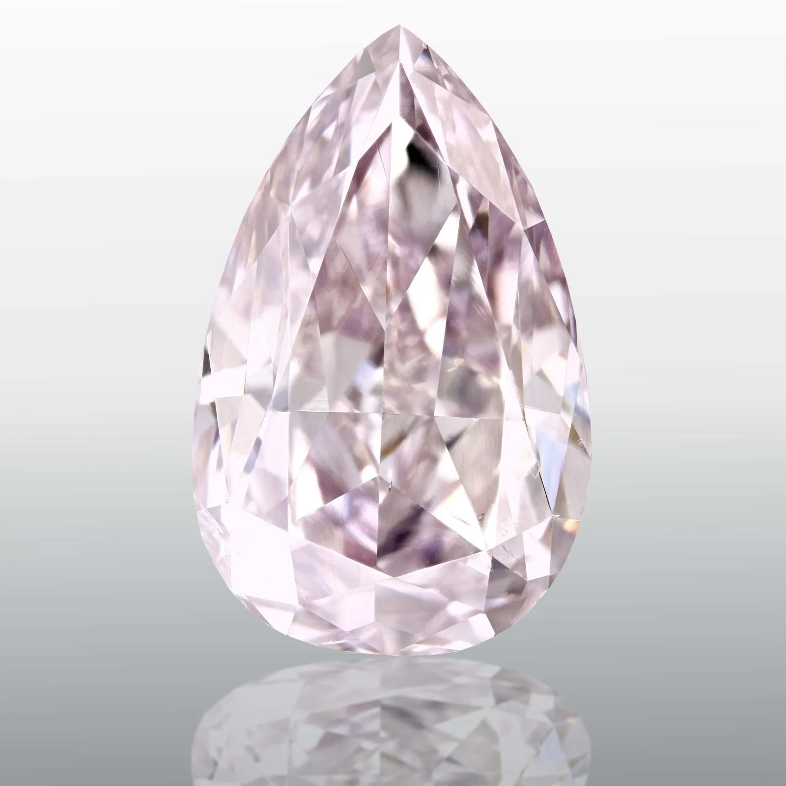 2.58 Carat Pear Fancy Pink Purple SI2 Natural Diamond