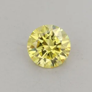 0.35 Carat Round Fancy Vivid Yellow VS1 Lab Diamond