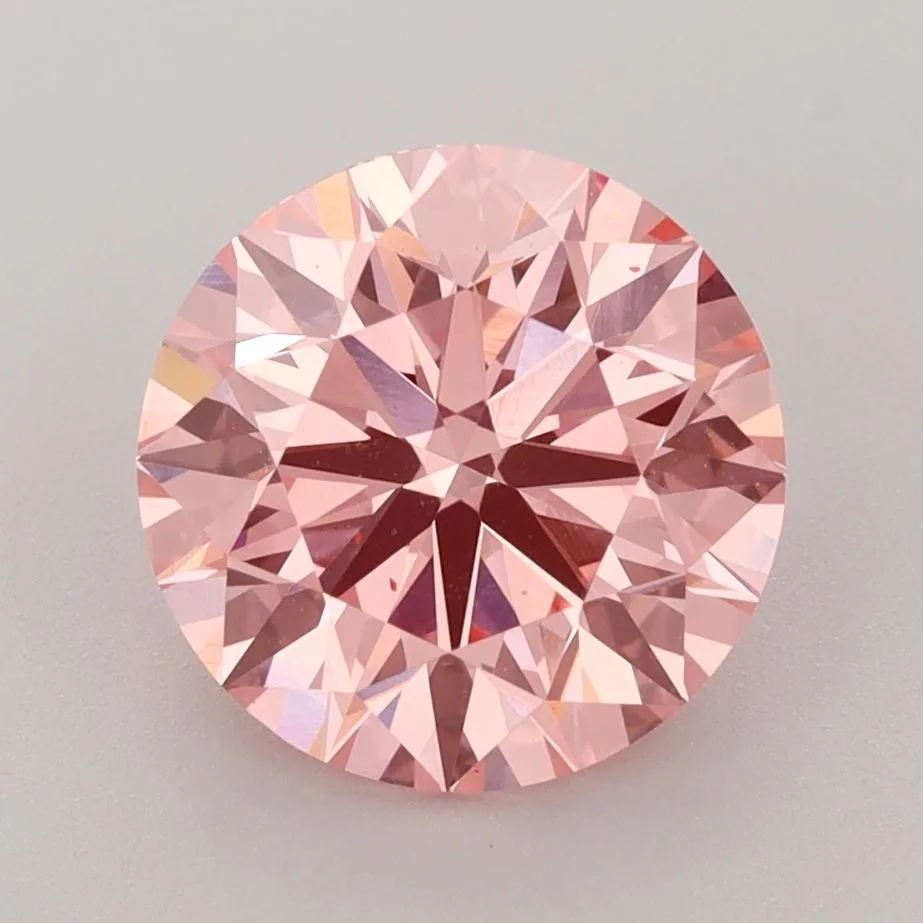 3 Carat Round Fancy Vivid Pink VS1 Lab Diamond