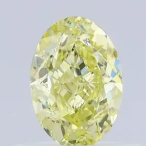 0.7 Carat Oval Fancy Yellow VS1 Natural Diamond
