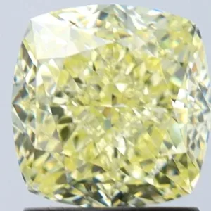 2.01 Carat Cushion Brilliant Fancy Light Yellow VS2 Natural Diamond