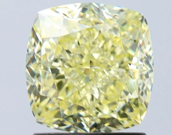 2.01 Carat Cushion Brilliant Fancy Light Yellow VS2 Natural Diamond 1 2.01 Carat Cushion Brilliant Fancy Light Yellow VS2 Natural Diamond