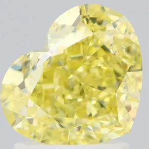 2.03 Carat Heart Fancy Intense Yellow VS2 Natural Diamond