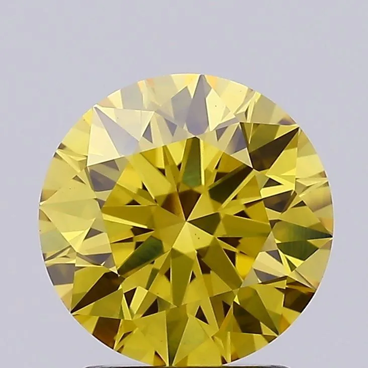 2.1 Carat Fancy Vivid Yellow VS1 ROUND Lab Diamond