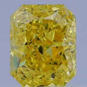 0.67 Carat Radiant Fancy Vivid Yellow VS1 Natural Diamond