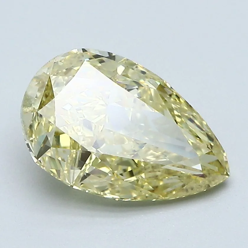 2.39 Carat Pear Fancy Intense Yellow SI1 Natural Diamond