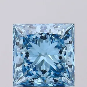 3.57 Carat Princess Fancy Vivid Blue VS1 Lab Diamond