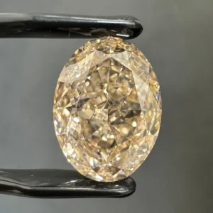 10.12 Carat Oval Fancy Light Yellow Brown VS1 Natural Diamond
