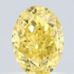 0.54 Carat Oval Fancy Intense Yellow VS1 Natural Diamond