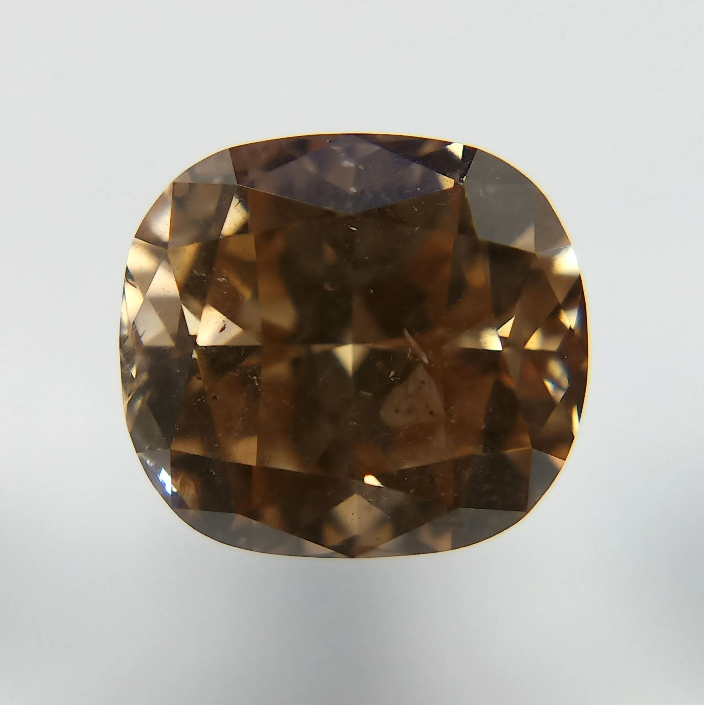 1.63 Carat Cushion Modified Fancy Yellow Brown Natural Diamond