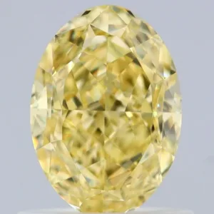 1.05 Carat Oval Fancy Intense Yellow VS1 Natural Diamond